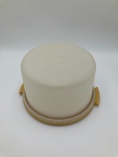 Vintage Tupperware Harvest Gold 2 Piece 684-8 9" Round Cake Carrier - NO HANDLE