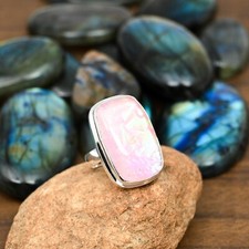 Amazing Pink Triplet Opal Gemstone Handmade 925 Sterling Silver Jewelry Ring