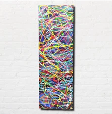 36" x 12" ORIGINAL SIGNED DRIP ART PAINTING STRETCHED CANVAS & READY TO HANG!