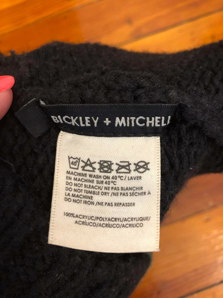 Gorro Bickley & Mitchell para hombre negro tejido ancho invierno talla única Foto 3 de 4