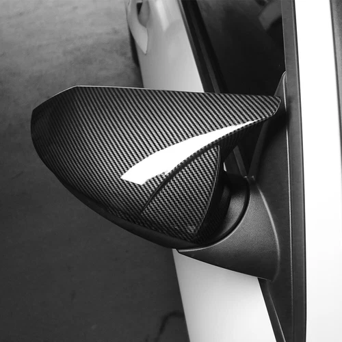 Par de molduras de cubierta de espejo retrovisor de fibra de carbono ABS para Hyundai Elantra 2021-2025 - Imagen 2 de 4