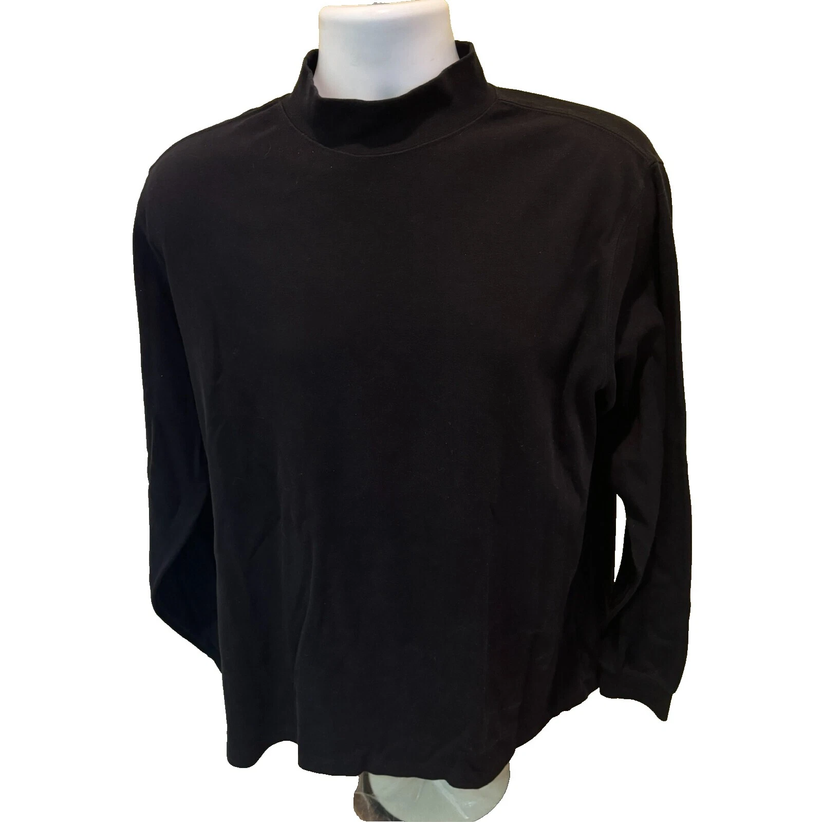 Lands' End Turtleneck Regular Size Casual Button-Down Shirts for Men