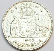 1943 Australian Silver (.925) Florin