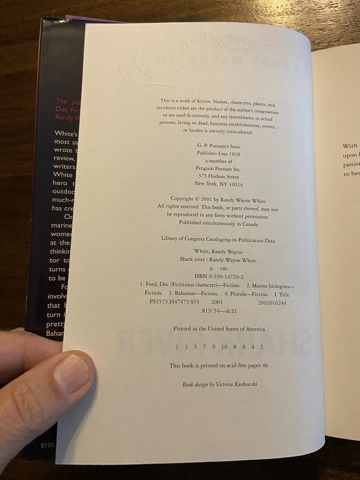 SIGNED Shark River by Randy Wayne White First Edition 1st Printing 2001 HCDJ - Image 3 of 4