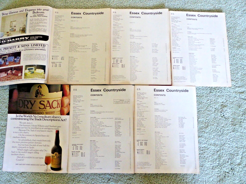 Vintage Essex Countryside Magazines x 5 between Feb. 1977 Nov. 1977