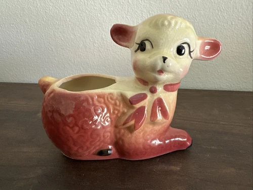 Shawnee Pottery Sheep Lamb Cute Ceramic Planter Vase Small Succulent Vintage