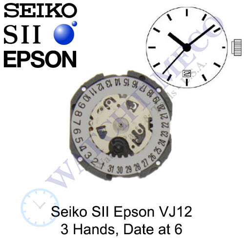 Movimiento de reloj genuino Seiko SII Epson VJ12 Japón (Múltiples variaciones) - Imagen 3 de 4