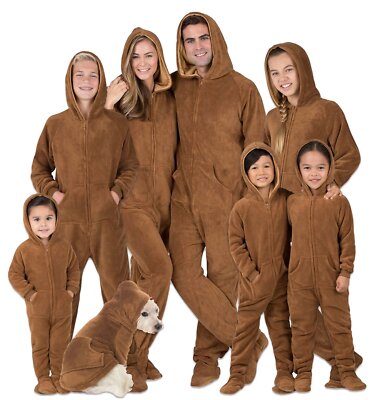Family Matching Teddy Bear Hoodie Chenille One Piece