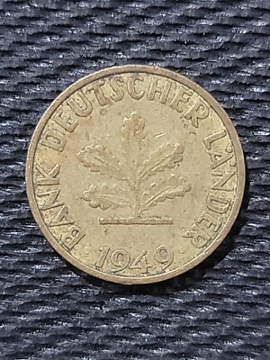 Lot of (5) Germany Federal Republic 5 Pfennig 1949-1950 Coins + 1949 1 Pfennig