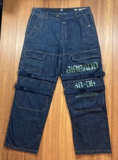 Girbaud Men Sz 38x33 Dark Blue Shuttle Tape Jean Y2K Pant Rare