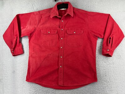 Gander Mountain Shirt Mens Extra Large Red Button Up 100% Cotton US Made