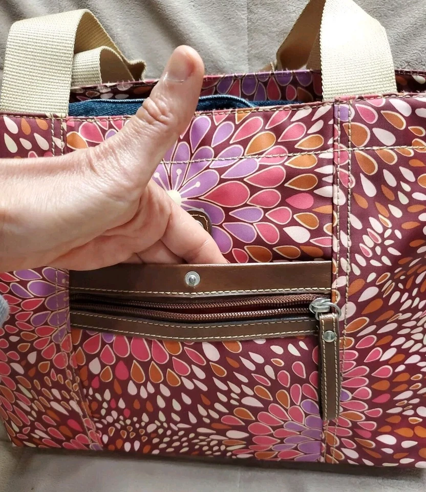 Nine West Black Multi-Floral Large Shoulder Tote Pink & Brown  - Image 4 of 4