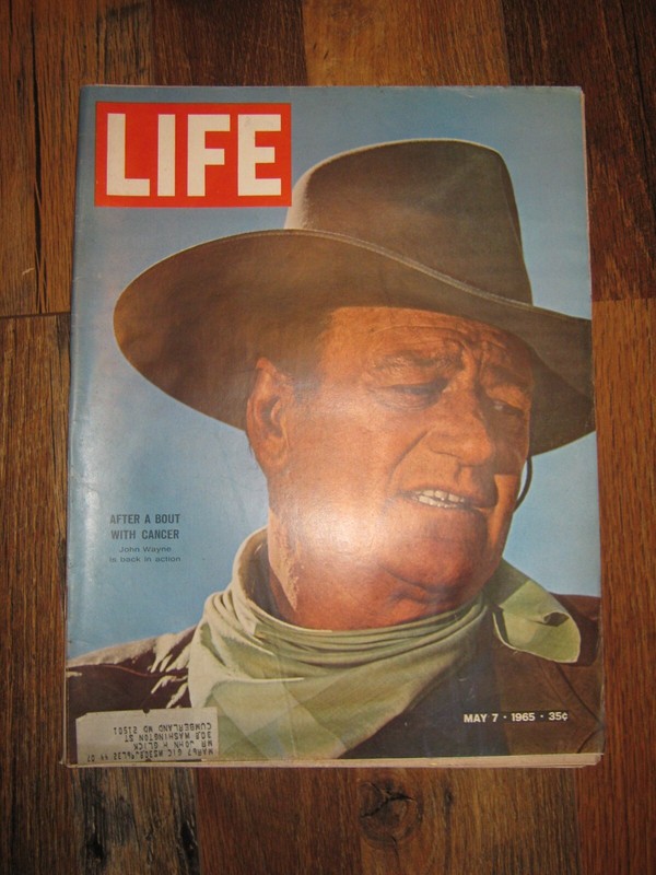 VINTAGE MAY 7, 1965 JOHN WAYNE AFTER BOUT WITH CANCER LIFE MAGAZINE
