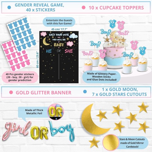 191 PC Premium Twinkle Twinkle Little Star Gender Reveal Decoration - 第 5/8 張圖片