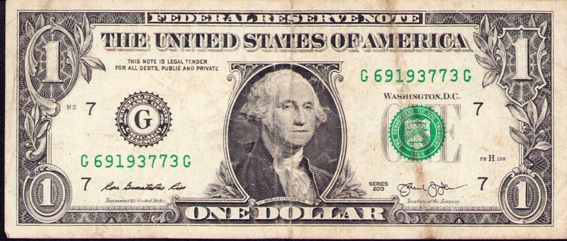 US Bank Note $1 Dollar Bill Fancy Birthday Anniversary Serial Number G 69193773G