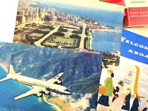LOT of Vintage 1957 American Airlines Travel Packet Folder Tickets Maps & MORE! - Picture 10 of 12