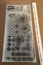 Stampers Anonymous Tim Holtz Collection Clear Stamps Stencil RETRO FLAKES