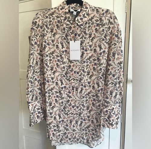 Witchery Baroque Print Silk Shirt Size 8 - Colour Almond - NWT - Picture 2 of 8