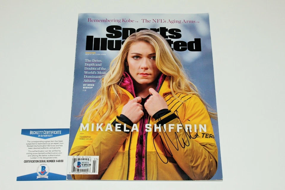 MIKAELA SHIFFRIN SIGNED SPORTS ILLUSTRATED MAGAZINE BECKETT COA MARCH 2020 SKIER - Image 2 of 2