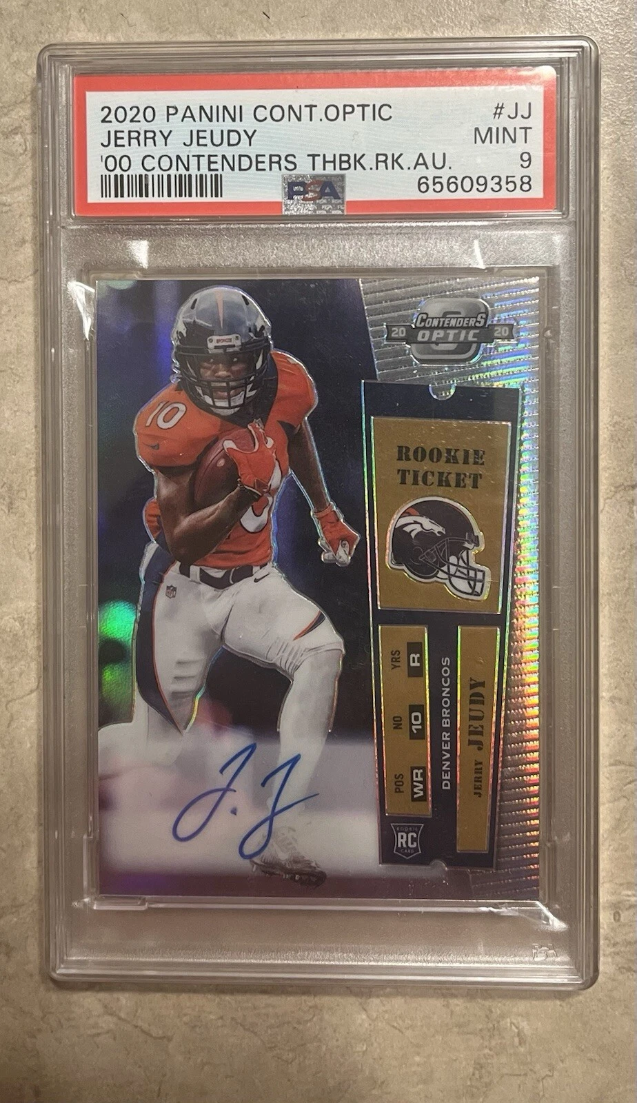 Jerry Jeudy Panini Contenders Optic 2000 Contenders Throwback Rookie Autographs #JJ Base