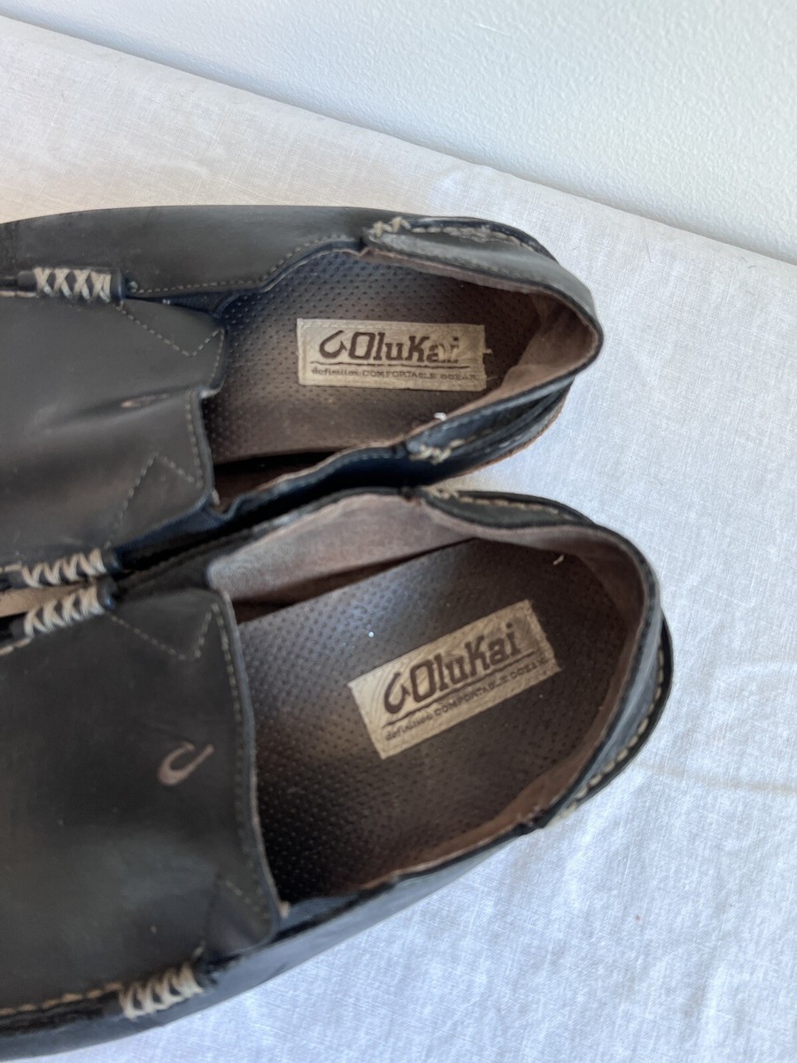 Olukai Moloa Brown Leather Loafers Slip-on Shoes Slippers  display picture 1