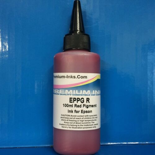 2x100ml PIGMENT RED Refill Ink Bottles Fits Epson Printer CISS Refilling Inks - Picture 1 of 1