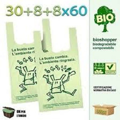 Buste Della Spesa Biodegradabili Verdi - 300 Pezzi, Resistenti E Eco-Friendly - Foto 5