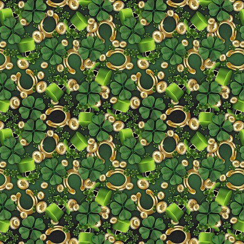 100% Cotton Luck of the Irish Novelty Children Craft Dress Sewing Premium Fabric - Picture 2 of 3