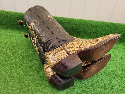 9.5 D ⭐ VINTAGE ⭐ JUSTIN ⭐ GOLDEN PYTHON ⭐ SNAKE ⭐ EXOTIC ⭐ RARE ⭐ WESTERN BOOTS - Picture 13 of 24