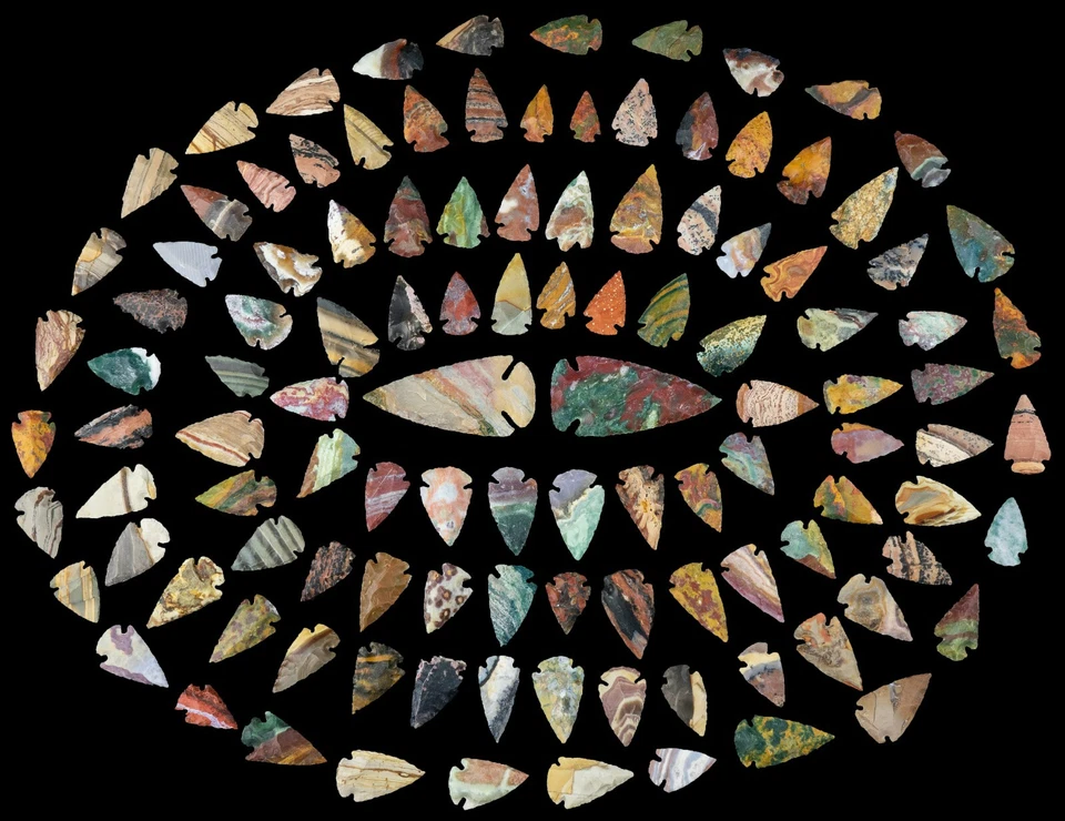 *** 202 piezas Punta de flecha de pedernal Colección OH Proyecto Puntas de lanza Hoja de cuchillo *** Foto 3 de 3