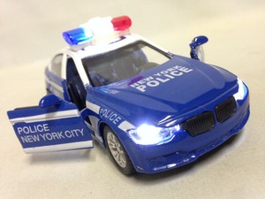 blue police car toy