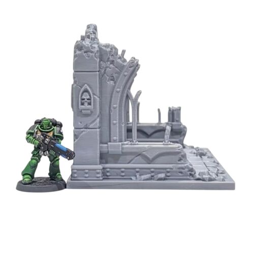 Ruinas góticas 6x4 (ventanas abiertas) - 28 mm terreno impreso en 3D Wargaming - Imagen 5 de 8