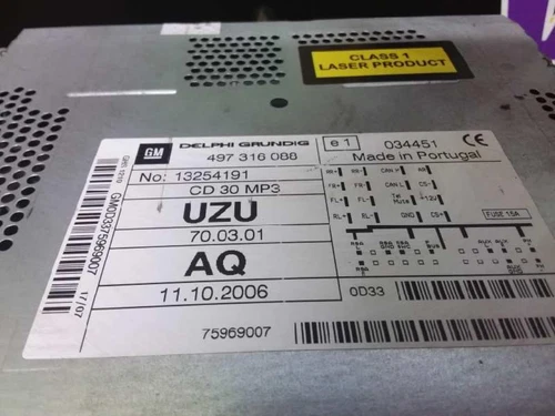 497316088 Sistema Audio/Radio Cd para OPEL ASTRA H BERLINA * 338738 - Imagen 2 de 3