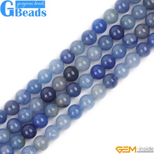 Blauer Aventurin Naturstein Rund Lose Perlen zur Schmuckherstellung Strang 6 mm - Bild 44 von 66