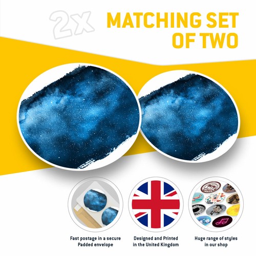 2 x Vinyl Stickers 20cm - Pretty Space Blue Watercolor Cool Gift #3805 - Afbeelding 2 van 9