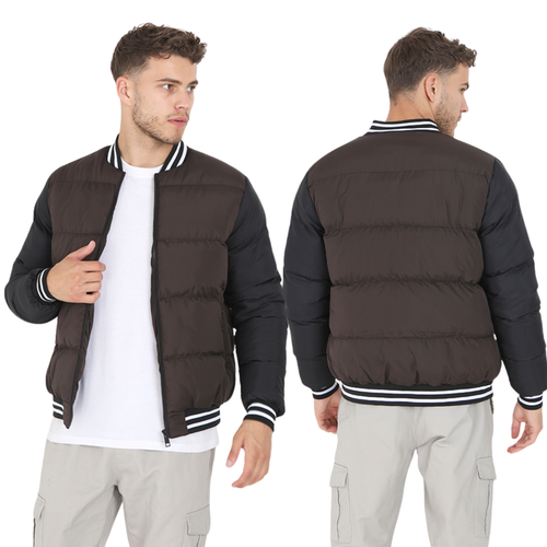 Mens Bomber Jacket Brave Soul Zip Collar Casual Varsity Full Sleeve Outdoor Coat - Picture 3 of 8