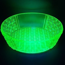 1890s EAPG Richards & Hartley Glass Company Two Panel Pattern Oval Serving Bowl