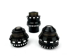 Lens Vintage Soviet  Set 3 pcs Black Magic Tair-41 Vega-7 Mir-11m Kiev-16U BMPCC