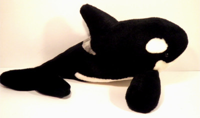 Seaworld Plush Shamu Orca Whale 17'' Black White Busch Gardens Stuffed Animal Toy