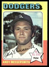 1975 Topps Card Baseball Andy Messersmith Los Angeles Dodgers #440 EX