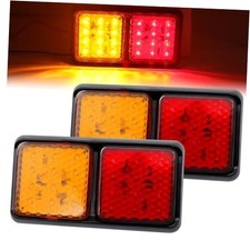 2pcs Turn Signal Brake Reverse Taillight LED Truck Tail Lights Red Yellow