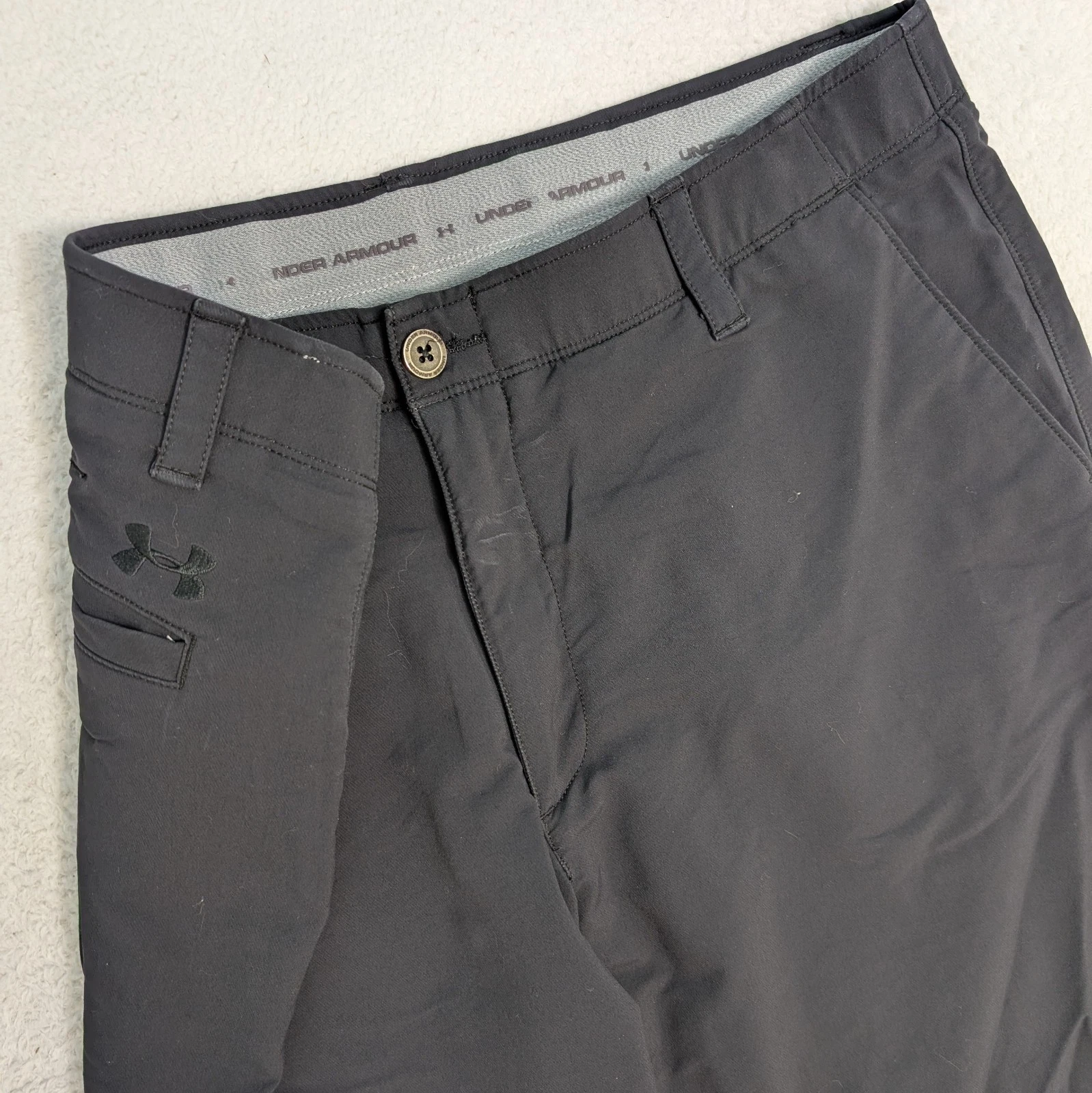 Under Armour Stretch Pants Mens 38x30 Match Play Golf Pants Black Lightweight