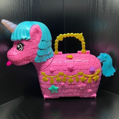 Polly Pocket Unicorn Pinata Carry Case Playset Figures Accessories