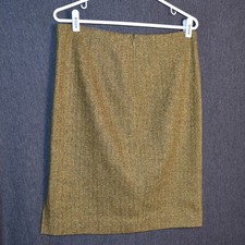 Vince Women's 10 Tweed Herringbone Pencil Skirt Wool Silk Blend USA Made