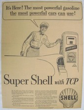 Vintage 1956 SHELL Gasoline Gas Oil Pump Newspaper Print Ad