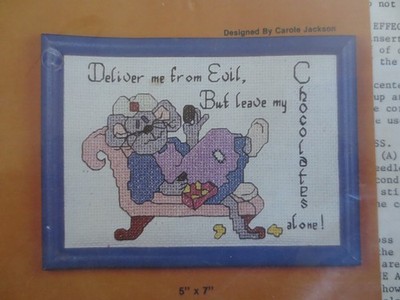 Carousel DELIVER ME...LEAVE MY CHOCOLATE ALONE Cross Stitch SEALED Kit - 5'' x 7''
