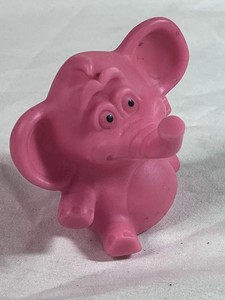 Crest Toothpaste Pink Elephant Promo Zoo Animal Finger Puppet 1970s Vtg