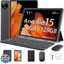 2025 Tablet 11 Inch Android 15 Tablet, 20 GB RAM 128 GB ROM 1TB TF, 1280x800