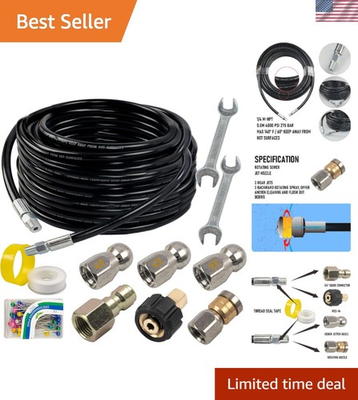 #ad #ad for Pressure Washer 50FT Drain Cleaner Hose 1 4 Inch NPT Orifice 4.0 Button... $51.99