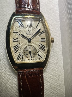 Vintage VICENCE 14K Italian 585 Gold Quartz Tank Watch Swiss Movement